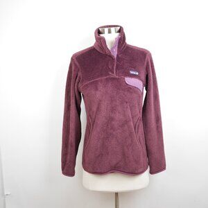PATAGONIA Women's XS - Purple fleece pullover jacket Snap-T medium pile warm